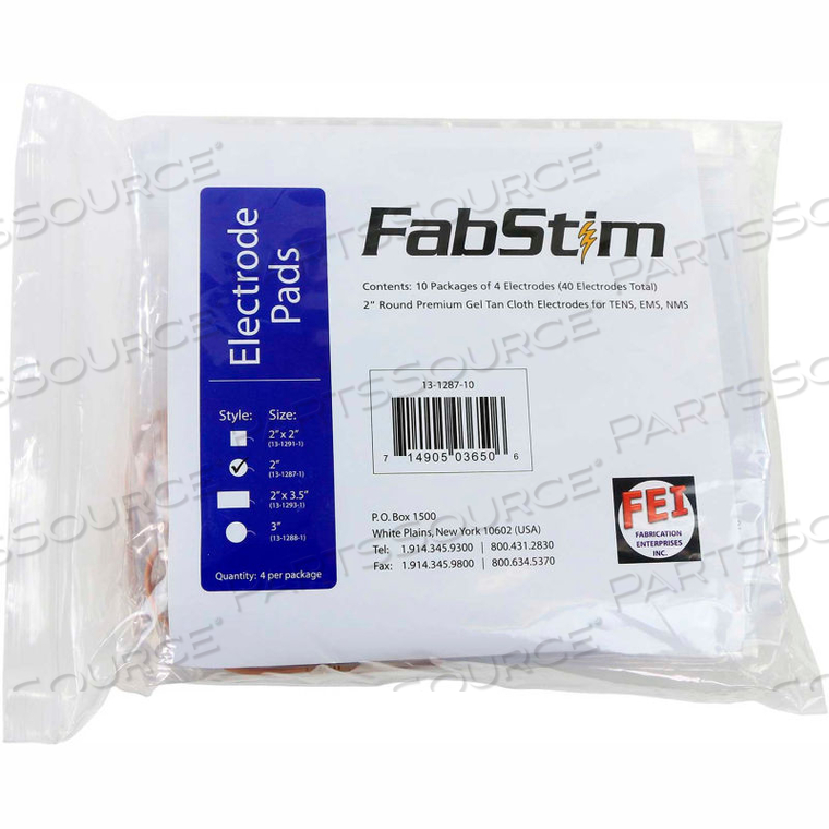 FABSTIM SELF-ADHESIVE TENS ELECTRODES, ROUND 2" (5.1 CM), 4/PACK by Fabrication Enterprises