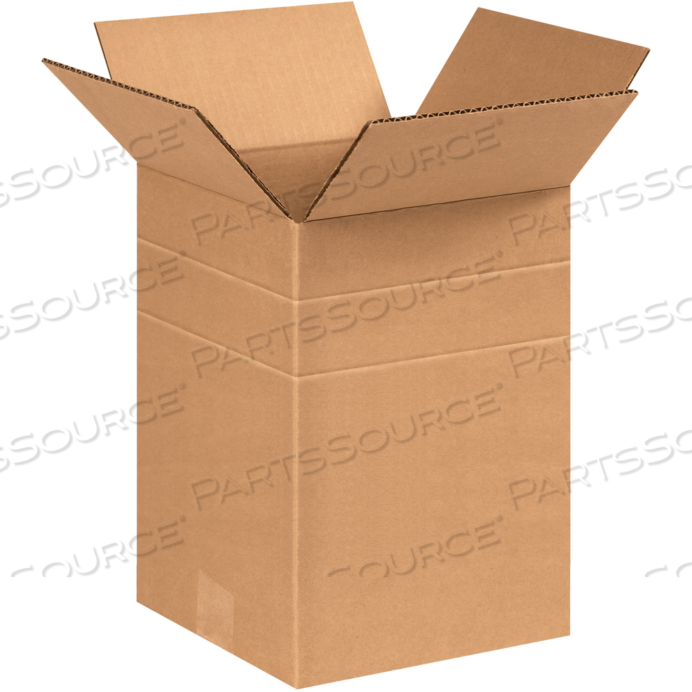 MULTI-DEPTH CORRUGATED BOXES, 8 1/2" X 8 1/2" X 12", KRAFT, 25/BUNDLE by BOX Partners (Box Acquisitions, LLC)