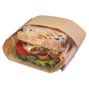 DUBL VIEW SANDWICH BAGS, 2.35 MIL, 9.5" X 2.75", NATURAL BROWN, 500/CARTON by Bagcraft