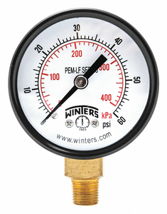 J1378 GAUGE PRESSURE 2IN. 0 TO 60 PSI by Winters Instruments