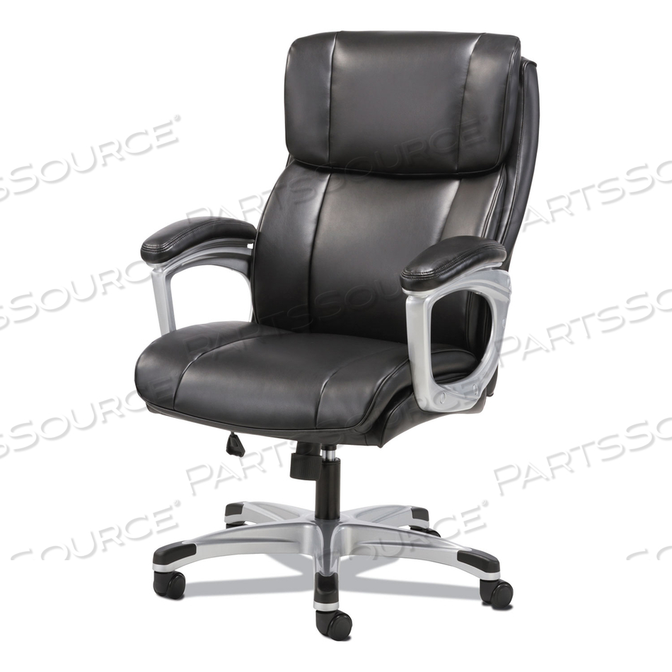 3-FIFTEEN EXECUTIVE HIGH-BACK CHAIR, SUPPORTS UP TO 225 LB, 20" TO 24.8" SEAT HEIGHT, BLACK SEAT/BACK, CHROME BASE 