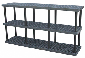 PLASTIC SHELVING OPEN 51 H 3 SHELF by SPC Industrial