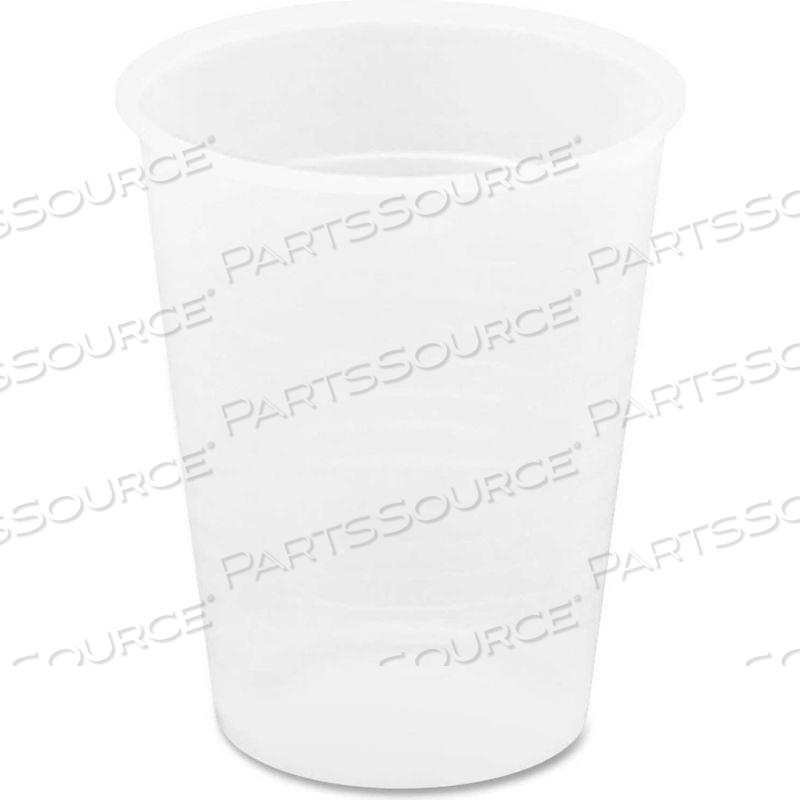 PLASTIC COLD DRINK CUPS, ROLLED RIM, 9 OZ., 2,400/CARTON, TRANSLUCENT by Genuine Joe
