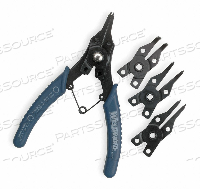RETAINING RING PLIER SET, FOR RING TYPE INTERNAL/EXTERNAL, PLIER TYPES RETAINING RING PLIERS, GRIP STYLE STANDARD CUSHION, OVERALL LENGTH 6  by Westward