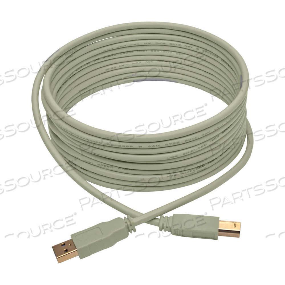 15FT USB 2.0 HI-SPEED A/B CABLE M/M 28/24 AWG 480 MBPS BEIGE 15' by Tripp Lite