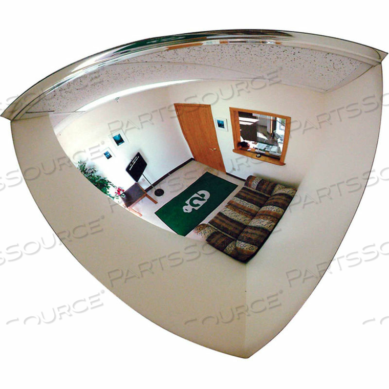 QUARTER DOME ACRYLIC MIRROR, INDOOR, 18" DIA., 90 VIEWING ANGLE by Se-Kure Domes & Mirrors QUARTER DOME ACRYLIC MIRROR, INDOOR, 18" DIA., 90 VIEWING ANGLE by Se-Kure Domes & Mirrors