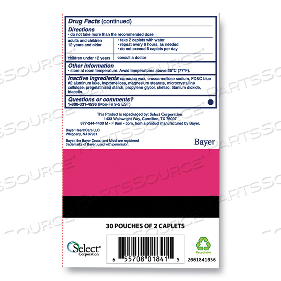 COMPLETE MENSTRUAL CAPLETS, TWO-PACK, 30 PACKS/BOX by Midol