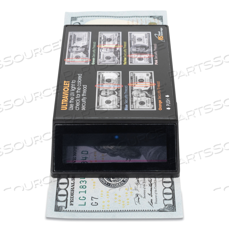 PORTABLE ULTRAVIOLET COUNTERFEIT DETECTOR, U.S. CURRENCY, 2.6 X 0.6 X 4.5, BLACK 