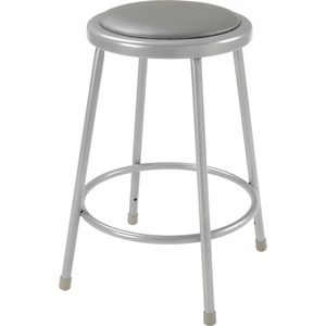 INTERION 24"H STEEL WORK STOOL WITH VINYL SEAT - BACKLESS - GRAY - PACK OF 2 by National Public Seating