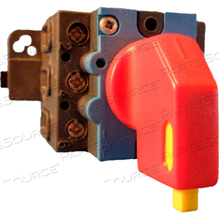 MERZ, 63A, 3-POLE, DISCONNECT SWITCH, RED/YELLOW, DIN-MOUNT, LOCKOUT by Springer Controls Co. Inc MERZ, 63A, 3-POLE, DISCONNECT SWITCH, RED/YELLOW, DIN-MOUNT, LOCKOUT by Springer Controls Co. Inc