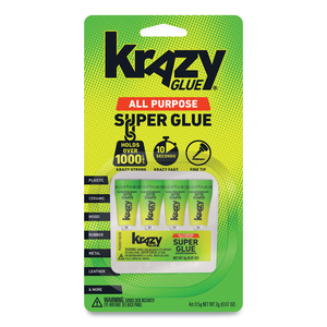 SINGLE-USE TUBES, 0.07 OZ, DRIES CLEAR, 4/PACK by Krazy Glue