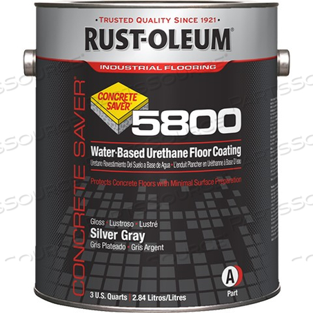 353864 RUST-OLEUM 5800 COATING, 1 GAL, KIT, SILVER GRAY, GLOSS, FLOOR, URETHANE 