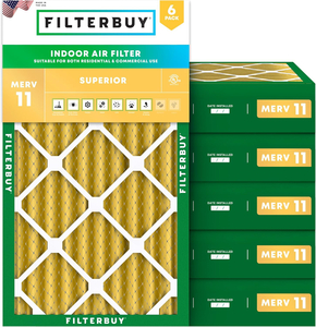 PLEATED HVAC FURNACE AIR FILTER, MERV 11, 16X36X4, PACKAGE OF 6 by Filterbuy, Inc. PLEATED HVAC FURNACE AIR FILTER, MERV 11, 16X36X4, PACKAGE OF 6 by Filterbuy, Inc.