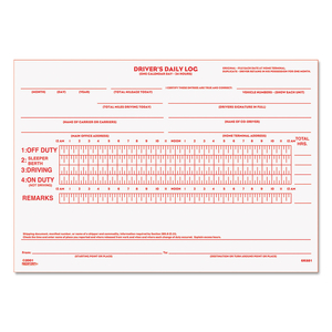 DRIVER'S DAILY LOG BOOK WITH DAILY RECORD AND HOURS SUMMARY, TWO-PART CARBONLESS, 7.88 X 5.5, 31 FORMS TOTAL by Rediform