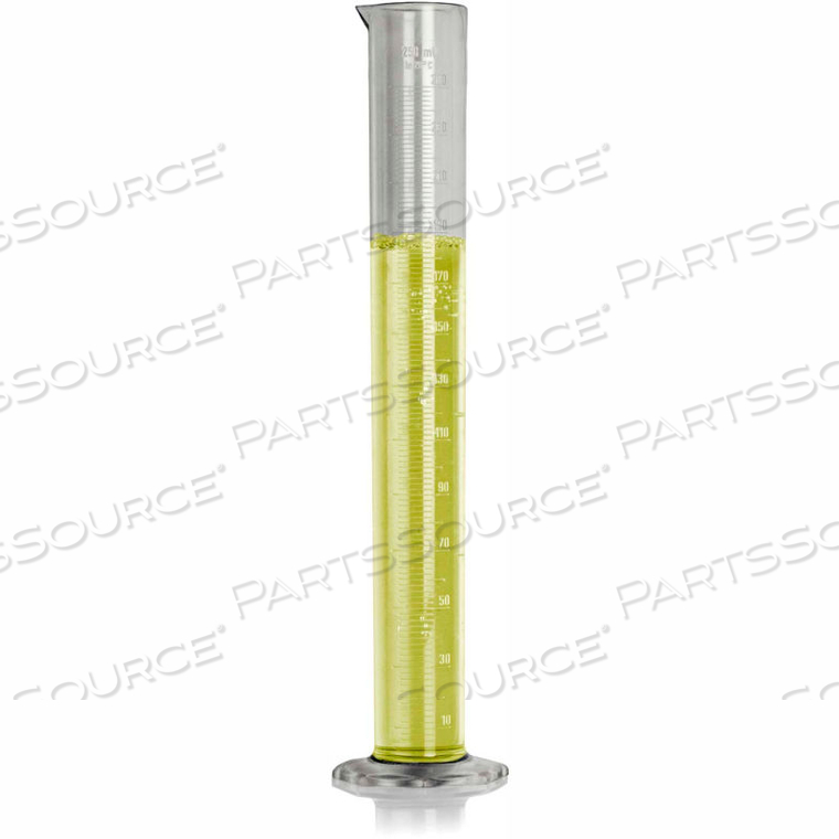 TPX GRADUATED CYLINDER, 250ML CAPACITY, 2.0ML GRADUATION, CLEAR, 1/PK by Bel-Art Products