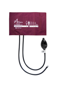 LARGE ADULT 2-PIECE BLOOD PRESSURE CUFF, 2 TUBE LF, MAROON, INFL BULB X SCREW FEMALE, FOR AMICO ANEROIDS by Amico Accessories