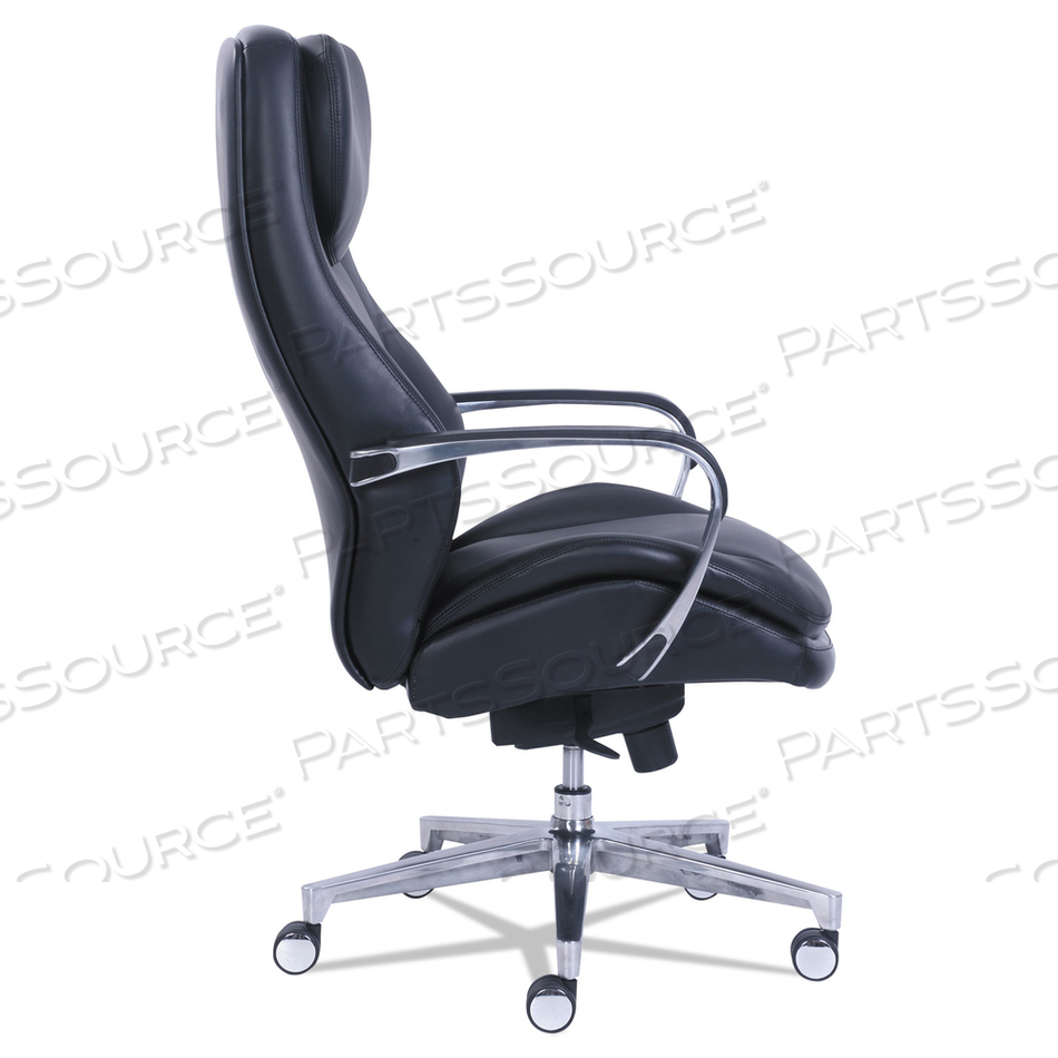 COMMERCIAL 2000 HIGH-BACK EXECUTIVE CHAIR, SUPPORTS UP TO 300 LB, 20.25" TO 23.25" SEAT HEIGHT, BLACK SEAT/BACK, SILVER BASE 