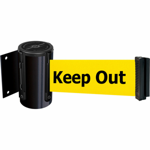 TENSABARRIER SAFETY CROWD CONTROL 7'6" MAGNETIC WALL MOUNT WITH YELLOW "DANGER" BELT by Tensabarrier