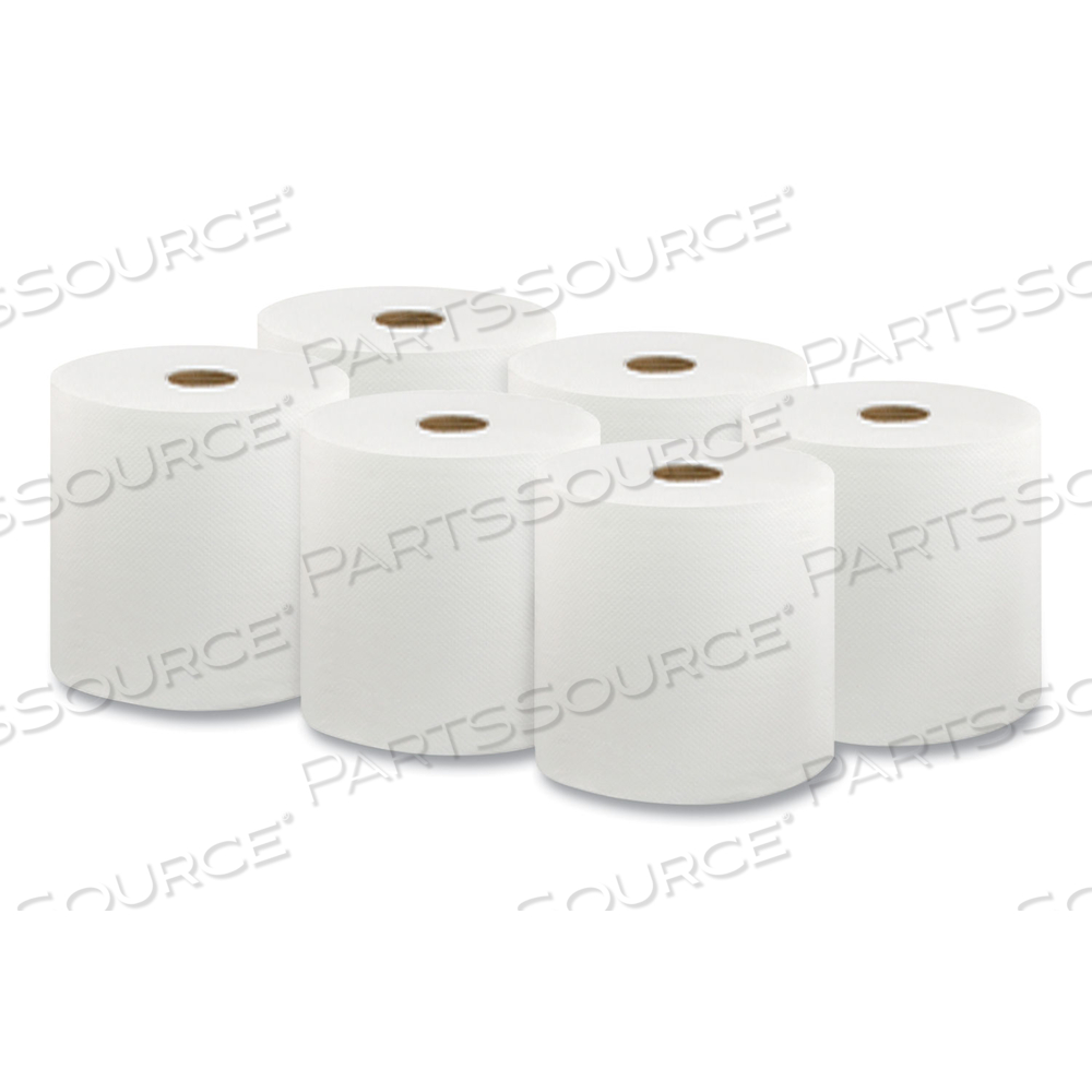 HARD WOUND ROLL TOWEL, 1-PLY, 8� X 1,000 FT, WHITE, 6 ROLLS/CARTON by Livi