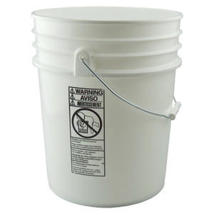 PLASTIC PAILS, 5 GAL, 12.24 DIA., WHITE by Freund Can