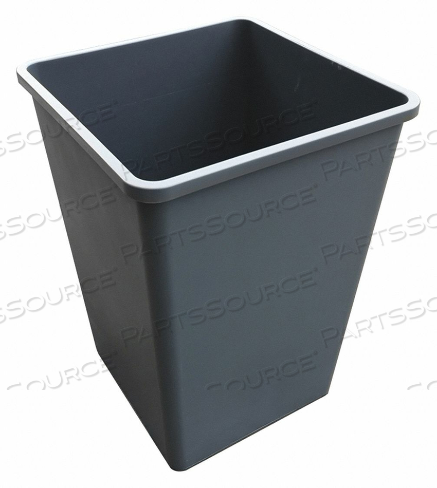 GRAINGER TRASH CAN, SQUARE, GRAY, 35 GAL CAPACITY, 19 1/2 IN WD/DIA, 19 1/2 IN DP, 27 1/2 IN HT by Tough Guy
