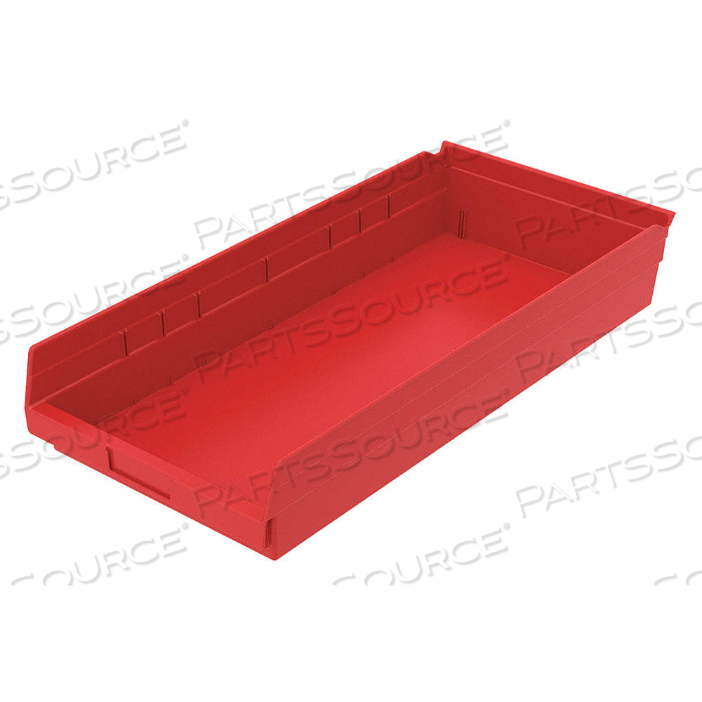 SHELF BIN, 23 5/8 IN OVERALL LG, 11 1/8 IN X 4 IN, RED, NESTABLE, LABEL HOLDERS by Approved Vendor SHELF BIN, 23 5/8 IN OVERALL LG, 11 1/8 IN X 4 IN, RED, NESTABLE, LABEL HOLDERS by Approved Vendor