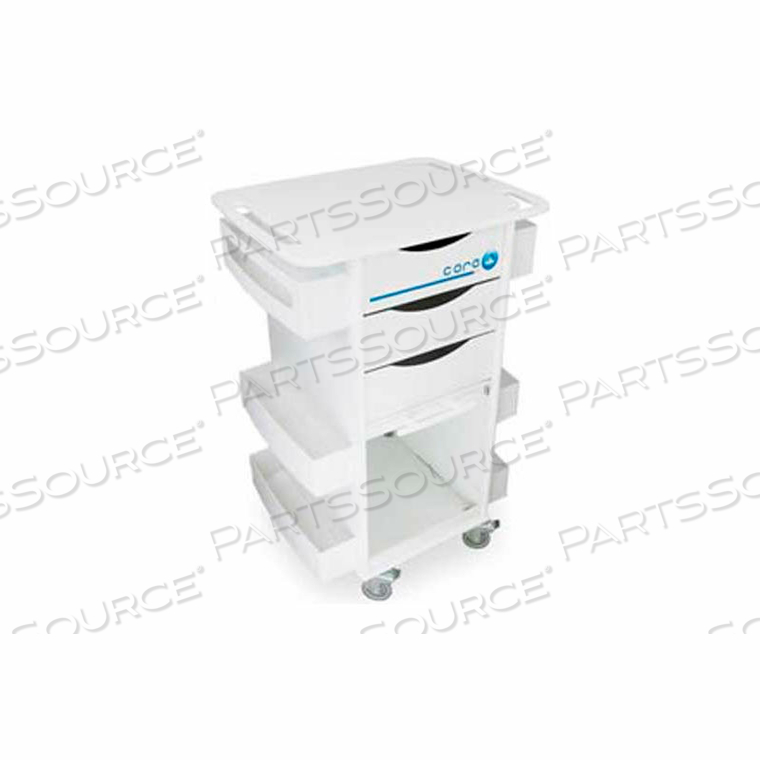 DELUXE MEDICAL CART WITH CLEAR SLIDING DOOR, WHITE, 23"W X 19"D X 35"H by TrippNT, Inc