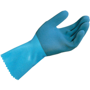 BLUE-GRIP LL301 NATURAL RUBBER GLOVES, HEAVY WEIGHT, BLUE, 1 PAIR, LARGE by MAPA Professional