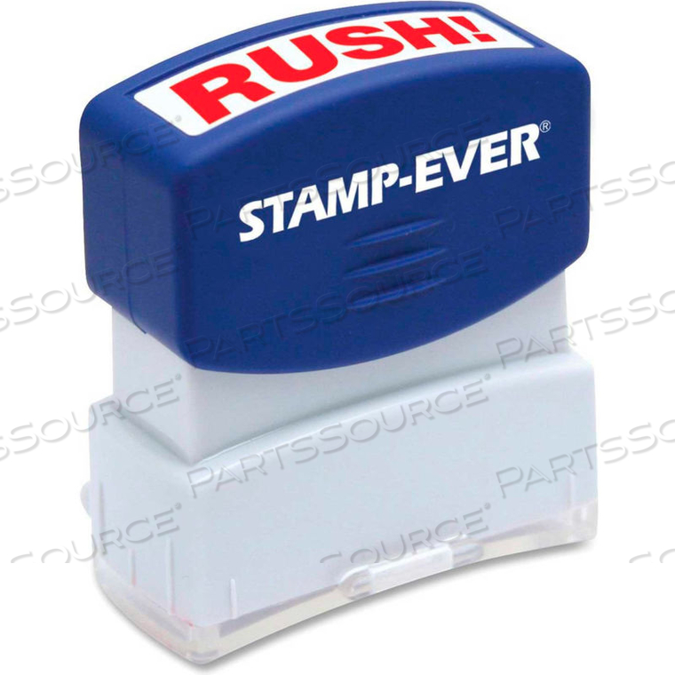 STAMP-EVER PRE-INKED STAMP, RUSH, 9/16" X 1-11/16", RED 