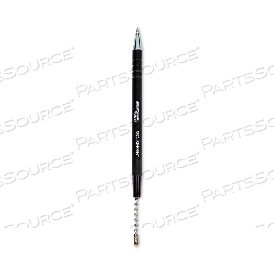 ANTIMICROBIAL COUNTER CHAIN PEN, MEDIUM, 1 MM, BLACK INK, BLACK 