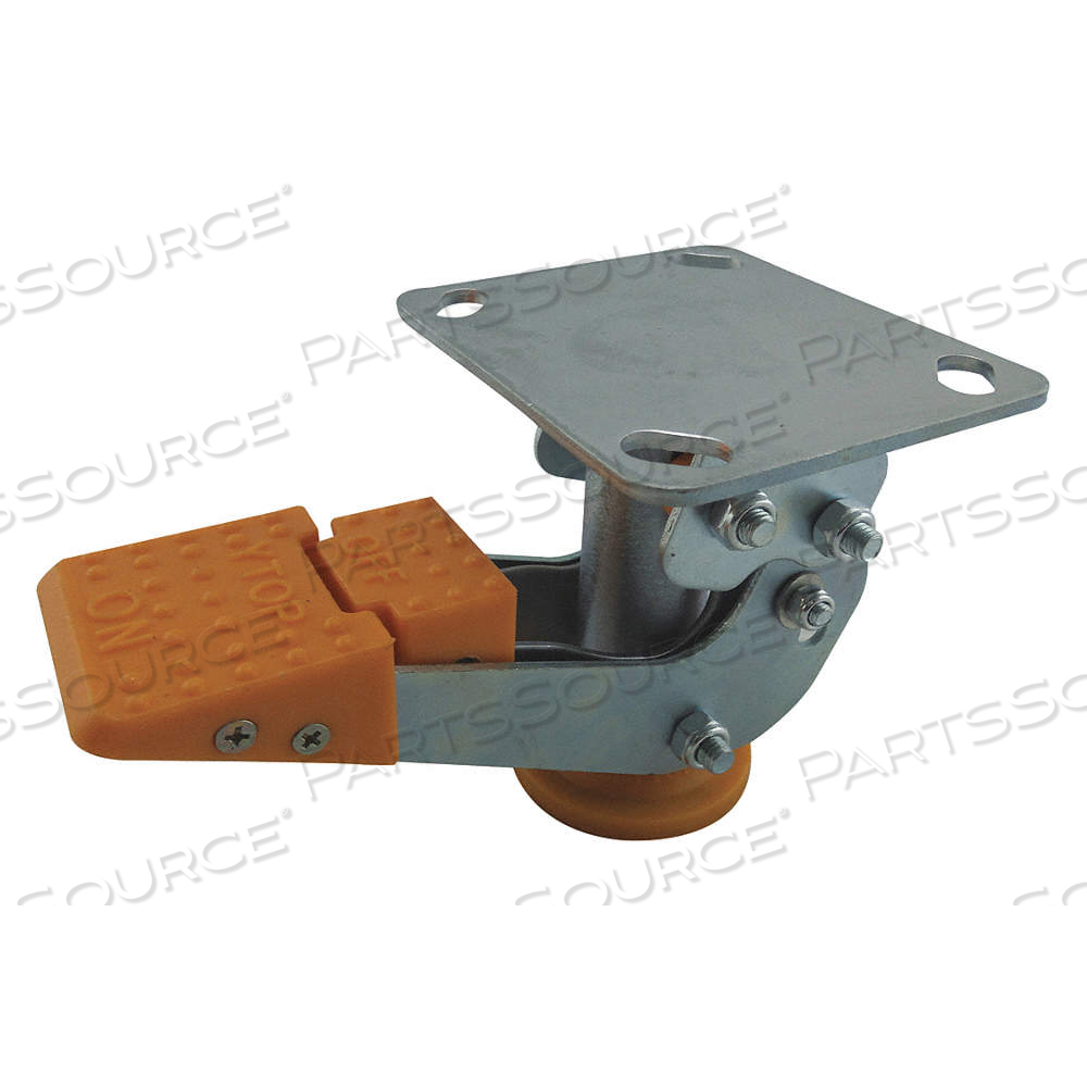 ABRASION-RESISTANT NONMARKING FLOOR LOCK, FOR 4 IN WHEEL DIA., STEEL by Vestil Manufacturing Corp.