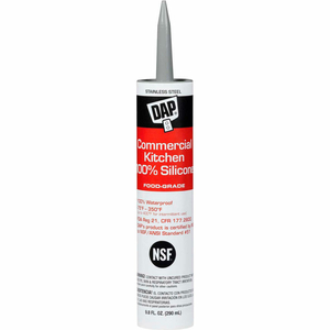 COMMERCIAL KITCHEN 100% SILICONE SEALANT - 9.8 OZ., STAINLESS STEEL - by DAP Products Inc.