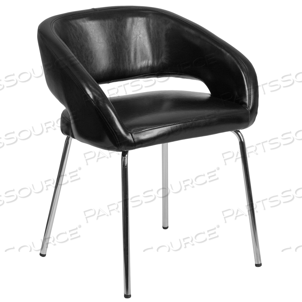 FUSION SERIES CONTEMPORARY BLACK LEATHERSOFT SIDE RECEPTION CHAIR by Flash Furniture FUSION SERIES CONTEMPORARY BLACK LEATHERSOFT SIDE RECEPTION CHAIR by Flash Furniture
