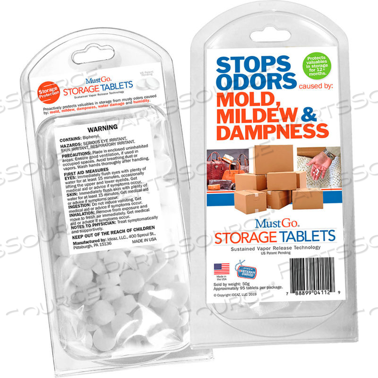 MUSTGO ODOR ELIMINATOR STORAGE TABLETS - 95 TABLET PACK 