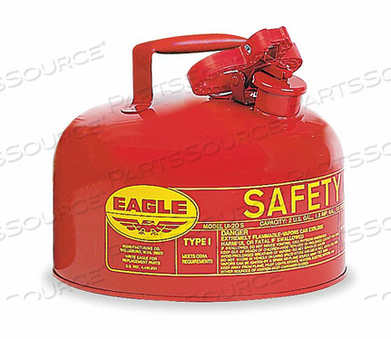 TYPE I SAFETY CAN 2 GAL. RED 9-1/2IN H by Eagle TYPE I SAFETY CAN 2 GAL. RED 9-1/2IN H by Eagle