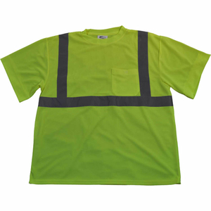 SHORT SLEEVE T-SHIRT, ANSI CLASS 2, POLYESTER BIRDSEYE MESH, LIME, XL by Petra Roc Inc SHORT SLEEVE T-SHIRT, ANSI CLASS 2, POLYESTER BIRDSEYE MESH, LIME, XL by Petra Roc Inc