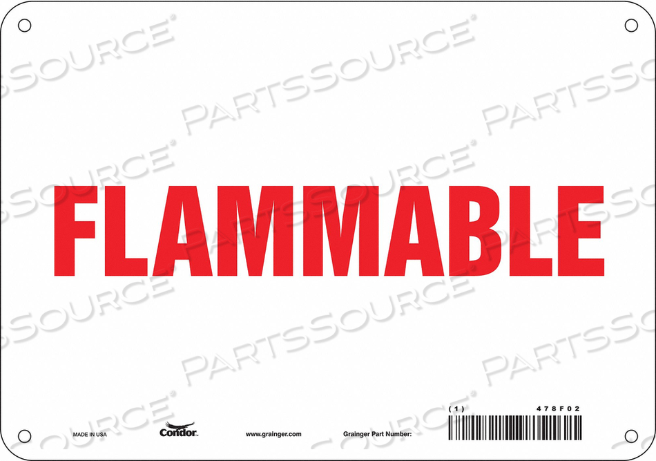 DANGER SIGN, VERTICAL RECTANGLE, NUMBER OF PRINTED SIDES 1, ENGLISH, SIGN FORMAT OTHER FORMAT, SIGN LEGEND FLAMMABLE, SIGN LEGEND BACKGROUND by Condor DANGER SIGN, VERTICAL RECTANGLE, NUMBER OF PRINTED SIDES 1, ENGLISH, SIGN FORMAT OTHER FORMAT, SIGN LEGEND FLAMMABLE, SIGN LEGEND BACKGROUND by Condor