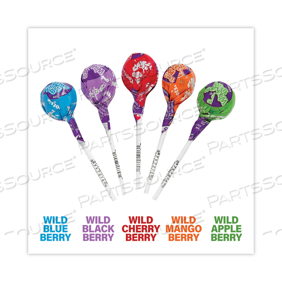 TOOTSIE POPS, ASSORTED WILD BERRY FLAVORS, 0.6 OZ LOLLIPOPS, 100/BOX 