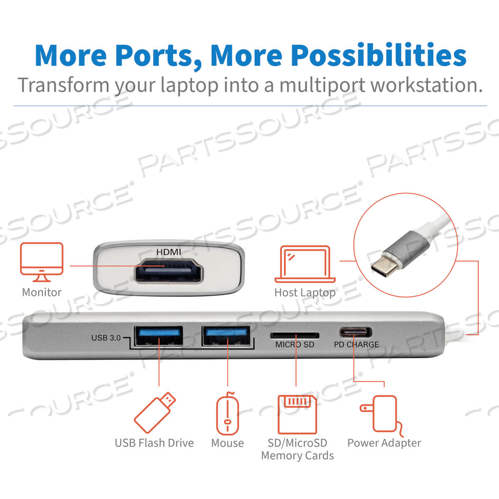 USB C DOCKING STATION 4K @ 30HZ W/USB HUB HDMI MICRO SD CHARGING by Tripp Lite USB C DOCKING STATION 4K @ 30HZ W/USB HUB HDMI MICRO SD CHARGING by Tripp Lite