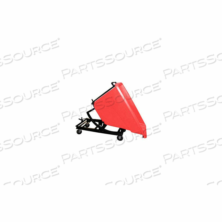 PLASTIC SELF-DUMPING FORKLIFT HOPPER W/ CASTER BASE, 5/8 CU. YD., 750 LBS. CAP., RED by Bayhead Products