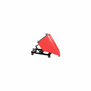 PLASTIC SELF-DUMPING FORKLIFT HOPPER W/ CASTER BASE, 5/8 CU. YD., 750 LBS. CAP., RED by Bayhead Products