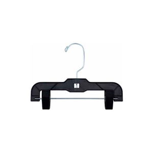 NAHANCO SKIRT/SLACK HANGER-INFANT SUPER HEAVY WEIGHT W/LONG HOOK & PLASTIC CLIPS, PLASTIC-BK by National Hanger Company Inc.