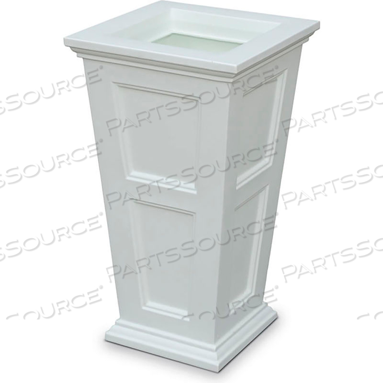 FAIRFIELD 28" TALL PLANTER, WHITE by Mayne Mail Post Inc FAIRFIELD 28" TALL PLANTER, WHITE by Mayne Mail Post Inc