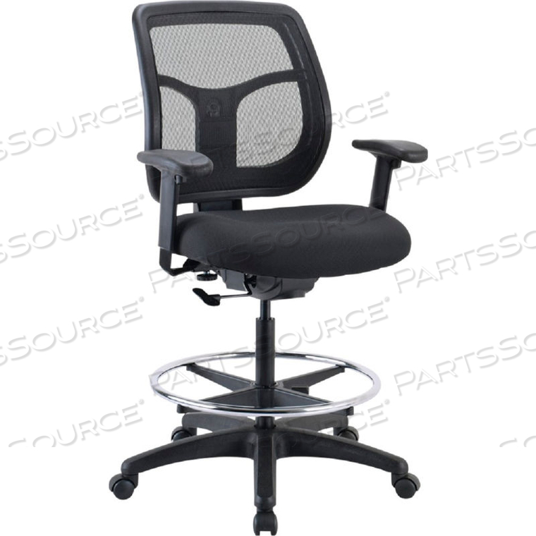 EUROTECH MESH BACK TASK DRAFTING STOOL - FABRIC - BLACK - APOLLO SERIES by Raynor Marketing EUROTECH MESH BACK TASK DRAFTING STOOL - FABRIC - BLACK - APOLLO SERIES by Raynor Marketing