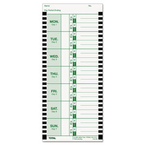 TIME CLOCK CARDS FOR LATHEM TIME 800P, ONE SIDE, 4 X 9, 100/PACK by Lathem Time