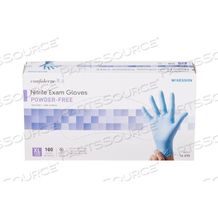 CONFIDERM® 3.8 NITRILE STANDARD CUFF LENGTH EXAM GLOVE, EXTRA LARGE, BLUE (100 PER BOX) by McKesson