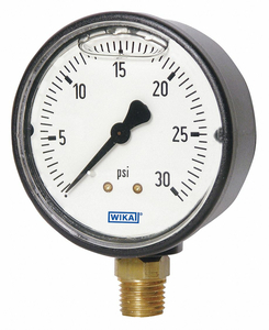 PRESSURE GAUGE 2 DIAL SIZE BOTTOM by WIKA USA