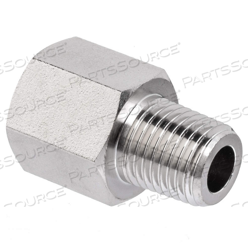 REDUCING ADAPTER, NICKEL-PLATED BRASS, 1/4 IN X 1/8 IN FITTING PIPE SIZE, FEMALE NPTF X MALE NPTF by Approved Vendor