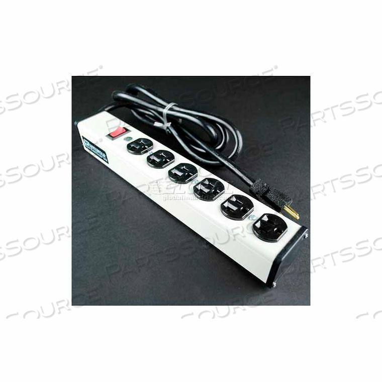 MULTI-OUTLET POWER UNIT, 120V, 20A, 13-1/4"L, 6 OUTLETS, 6' CORD by Wiremold