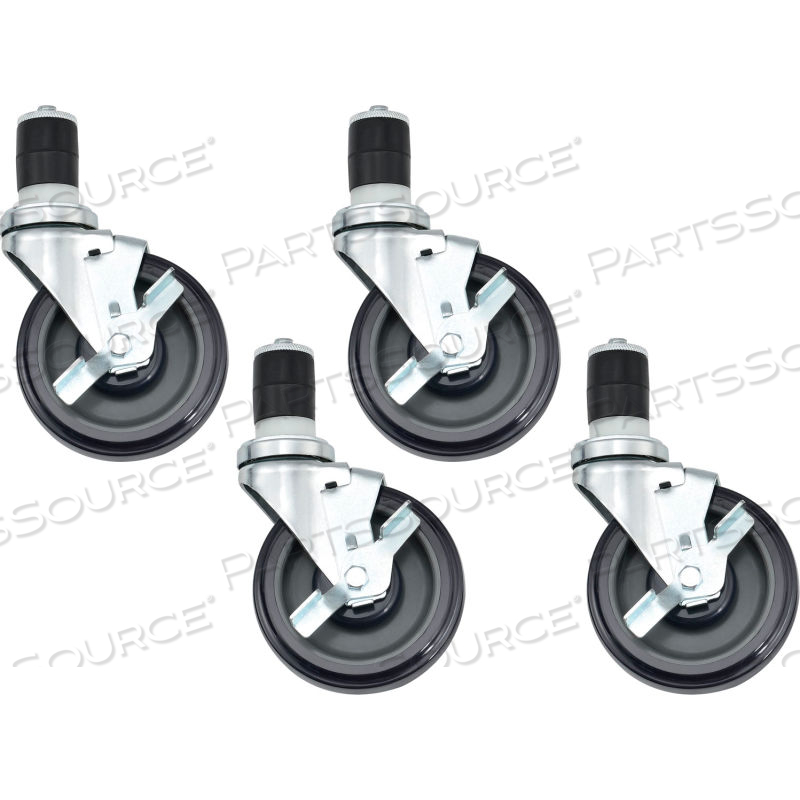 CASTER KIT FOR STAINLESS STEEL WORKBENCHES - SET OF 4 OF 5" SWIVEL LOCKING CASTERS by Approved Vendor